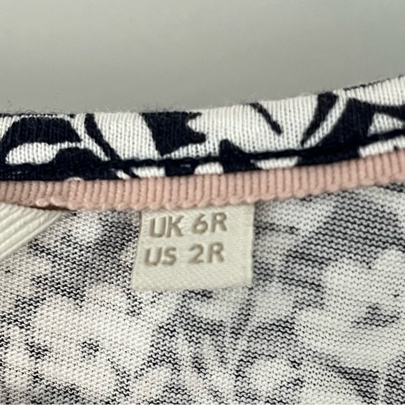 BODEN US 2R Trim Detail Jersey Midi Dress navy blue floral 0521 - Picture 9 of 15